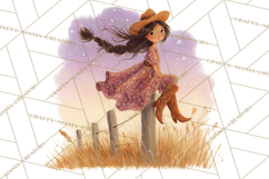 Cowgirl Clipart for Invitations, Western Horses and Props Product Image 3