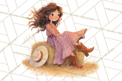 Cowgirl Clipart for Invitations, Western Horses and Props Product Image 4