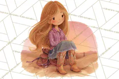 Cowgirl Clipart for Invitations, Western Horses and Props Product Image 2
