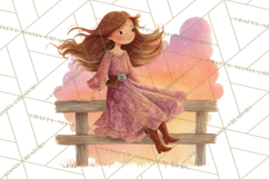 Cowgirl Clipart for Invitations, Western Horses and Props Product Image 3