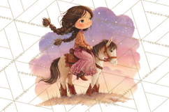 Cowgirl Clipart for Invitations, Western Horses and Props Product Image 4