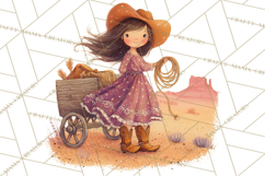 Cowgirl Clipart for Invitations, Western Horses and Props Product Image 5
