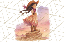 Cowgirl Clipart for Invitations, Western Horses and Props Product Image 2