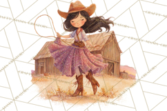 Cowgirl Clipart for Invitations, Western Horses and Props Product Image 4