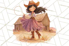 Cowgirl Clipart for Invitations, Western Horses and Props Product Image 4