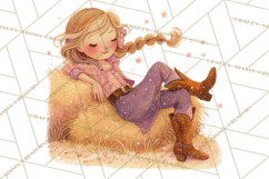 Cowgirl Clipart for Invitations, Western Horses and Props Product Image 4