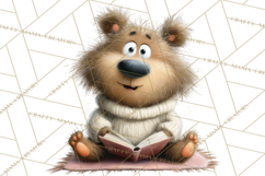 Bookish Bears PNG Clipart, Cozy Bear Reading, Cute Cartoon Product Image 4