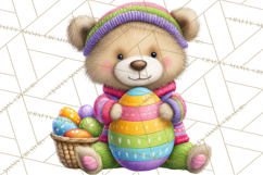 Easter Bunny Clipart, Spring Animals PNG, Colored Eggs Product Image 4
