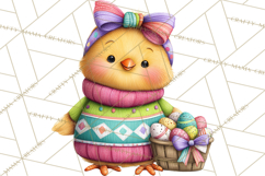 Easter Bunny Clipart, Spring Animals PNG, Colored Eggs Product Image 3