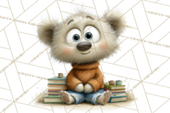 Bookish Bears PNG Clipart, Cozy Bear Reading, Cute Cartoon Product Image 3