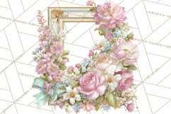 Vintage Frame Clipart, Romantic Keepsakes PNG, Watercolor Product Image 4