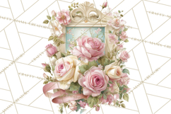 Vintage Frame Clipart, Romantic Keepsakes PNG, Watercolor Product Image 2