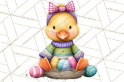 Easter Bunny Clipart, Spring Animals PNG, Colored Eggs Product Image 4