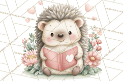 Valentine Animals Reading Books Clipart, Heart Storytime PNG Product Image 4