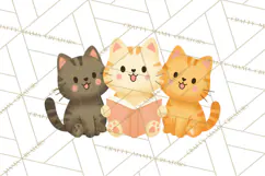Kawaii Cat Clipart, Cute Kitten PNG, Fun Cat Illustrations Product Image 4