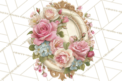 Vintage Frame Clipart, Romantic Keepsakes PNG, Watercolor Product Image 3