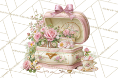 Vintage Frame Clipart, Romantic Keepsakes PNG, Watercolor Product Image 3