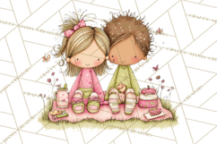 Adorable Spring Kids Clipart, Playful Children Clip Art PNG Product Image 5