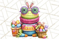Easter Bunny Clipart, Spring Animals PNG, Colored Eggs Product Image 5