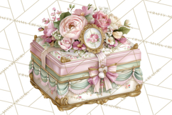 Vintage Frame Clipart, Romantic Keepsakes PNG, Watercolor Product Image 3