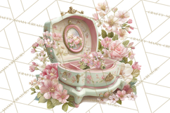 Vintage Frame Clipart, Romantic Keepsakes PNG, Watercolor Product Image 4