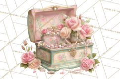 Vintage Frame Clipart, Romantic Keepsakes PNG, Watercolor Product Image 5