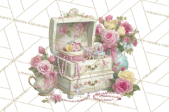 Vintage Frame Clipart, Romantic Keepsakes PNG, Watercolor Product Image 2