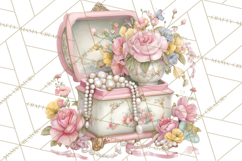 Vintage Frame Clipart, Romantic Keepsakes PNG, Watercolor Product Image 3