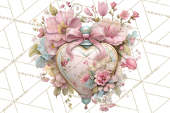 Vintage Frame Clipart, Romantic Keepsakes PNG, Watercolor Product Image 5