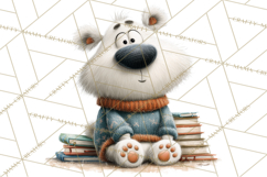 Bookish Bears PNG Clipart, Cozy Bear Reading, Cute Cartoon Product Image 2