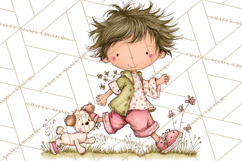 Adorable Spring Kids Clipart, Playful Children Clip Art PNG Product Image 2