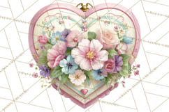 Vintage Frame Clipart, Romantic Keepsakes PNG, Watercolor Product Image 4