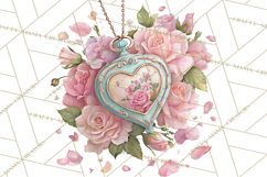 Vintage Frame Clipart, Romantic Keepsakes PNG, Watercolor Product Image 5