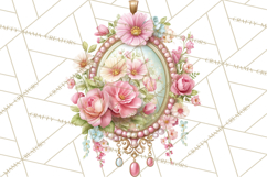 Vintage Frame Clipart, Romantic Keepsakes PNG, Watercolor Product Image 2