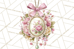 Vintage Frame Clipart, Romantic Keepsakes PNG, Watercolor Product Image 5