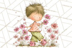 Adorable Spring Kids Clipart, Playful Children Clip Art PNG Product Image 3