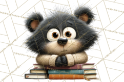 Bookish Bears PNG Clipart, Cozy Bear Reading, Cute Cartoon Product Image 3