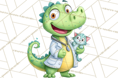 Dinosaur Veterinarian Clipart Cute Pet Care PNG Product Image 3