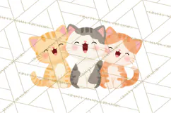 Kawaii Cat Clipart, Cute Kitten PNG, Fun Cat Illustrations Product Image 3
