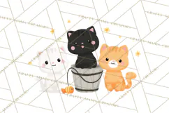 Kawaii Cat Clipart, Cute Kitten PNG, Fun Cat Illustrations Product Image 4