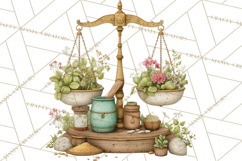 Vintage Herbal Apothecary Clipart, Spring Botanical Png Product Image 5