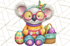 Easter Bunny Clipart, Spring Animals PNG, Colored Eggs Product Image 5
