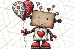 Adorable Birthday Robot Clipart, Playful Toy Robot Clip Art Product Image 2