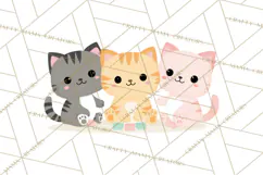 Kawaii Cat Clipart, Cute Kitten PNG, Fun Cat Illustrations Product Image 2