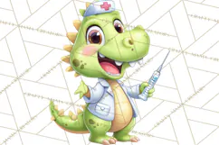 Dinosaur Veterinarian Clipart Cute Pet Care PNG Product Image 2