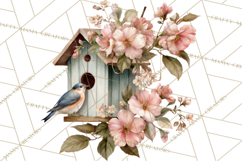 Romantic Garden Clipart, Watercolor Floral Benches Png Product Image 5