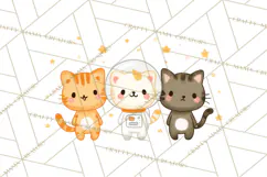 Kawaii Cat Clipart, Cute Kitten PNG, Fun Cat Illustrations Product Image 3