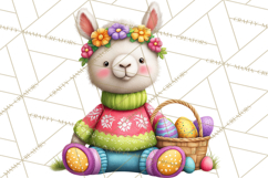 Easter Bunny Clipart, Spring Animals PNG, Colored Eggs Product Image 4