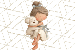Little Girl Summer Clipart, Vintage Storybook Girl PNG Product Image 4