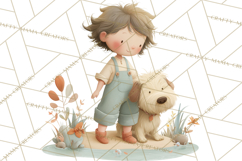 Little Girl Summer Clipart, Vintage Storybook Girl PNG Product Image 5